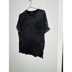 ONE TEASPOON Acid Washed Distressed Black Short Sleeve Tee Shirt Size Medium